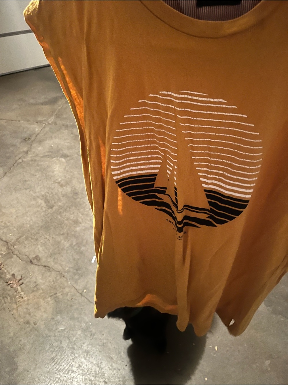 Mustard Yellow Graphic Sailboat Tank Top